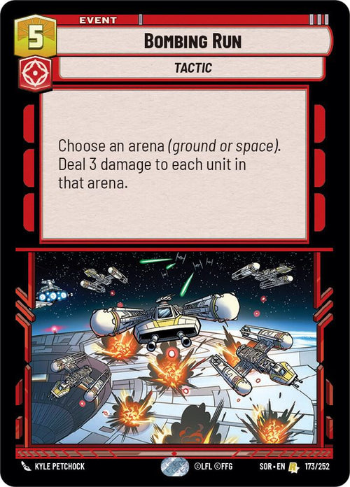Bombing Run Rare Spark of Rebellion 173/252 NM (Back)