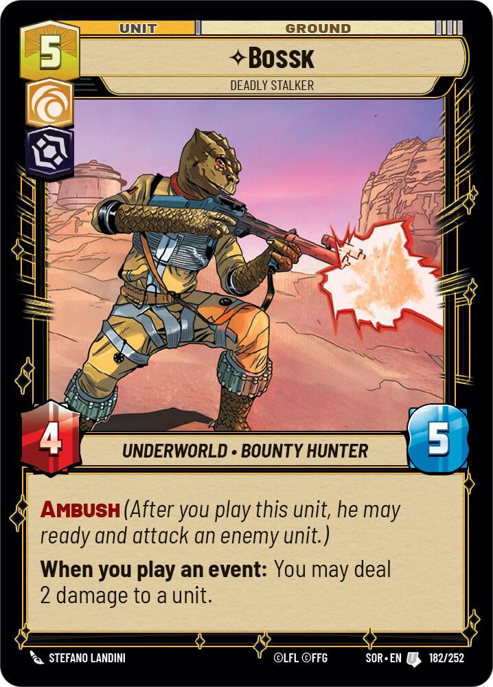 Bossk - Deadly Stalker Uncommon Spark of Rebellion 182/252 NM (Back)