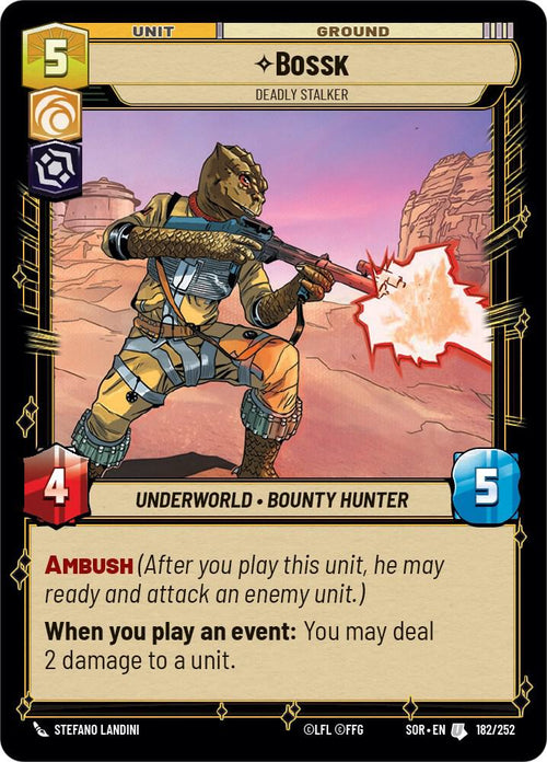 Bossk - Deadly Stalker Uncommon Spark of Rebellion 182/252 NM (Back)