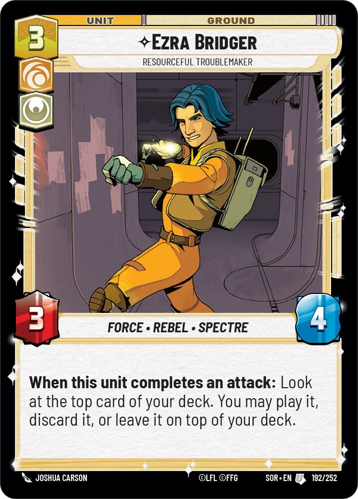 Ezra Bridger - Resourceful Troublemaker Uncommon Spark of Rebellion 192/252 NM (Back)