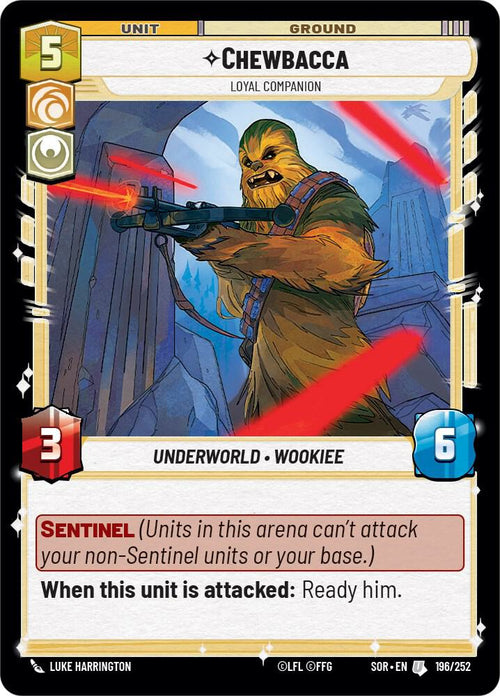 Chewbacca - Loyal Companion Uncommon Spark of Rebellion 196/252 NM (Back)
