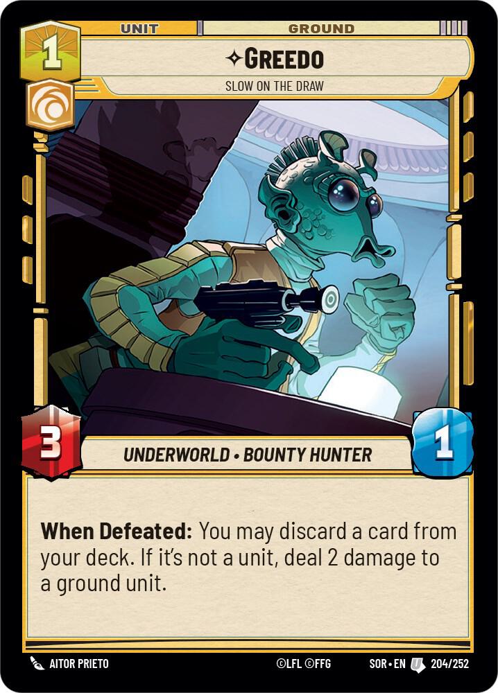 Greedo - Slow on the Draw Uncommon Spark of Rebellion 204/252 NM (Back)