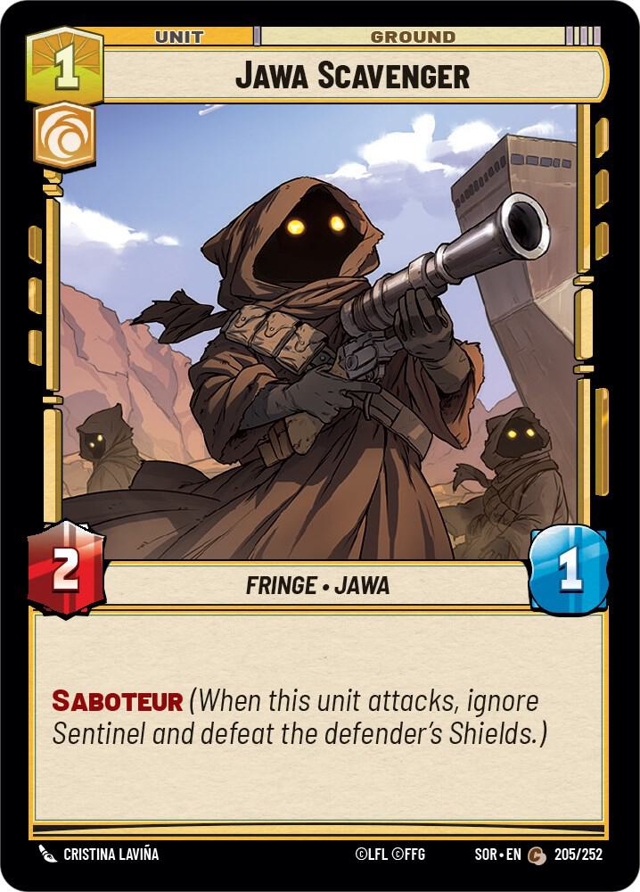 Jawa Scavenger Common Spark of Rebellion 205/252 NM (Back)