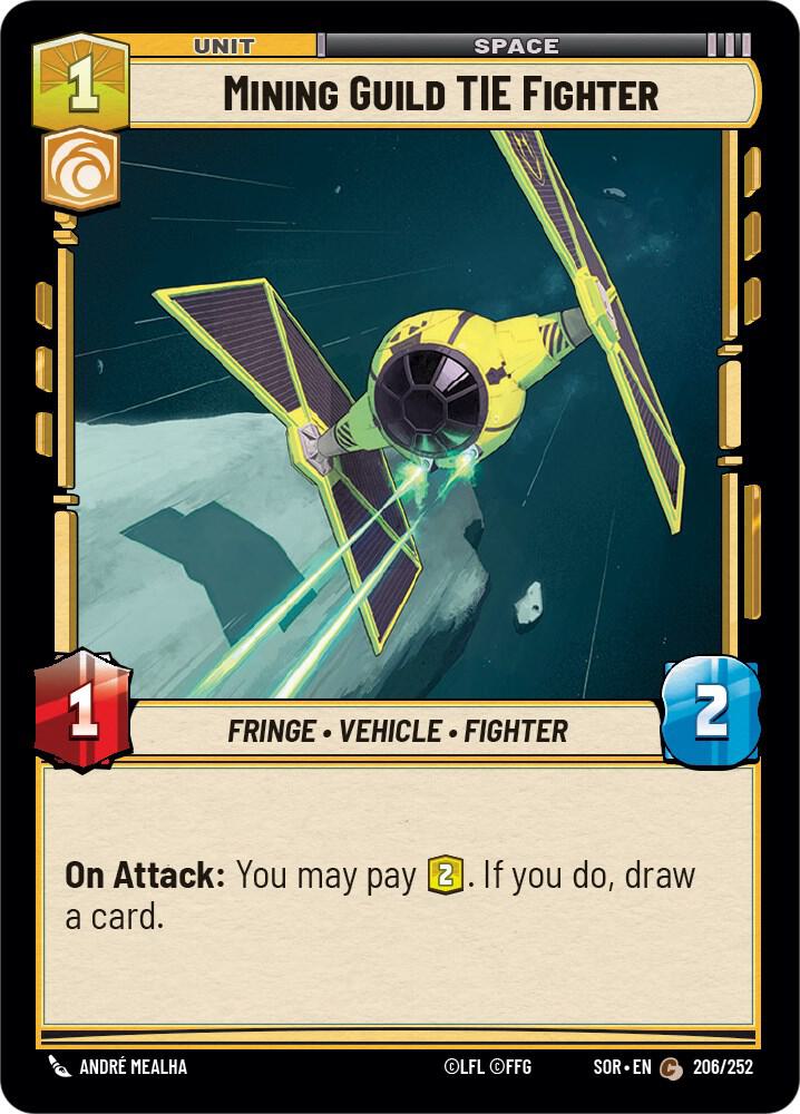 Mining Guild TIE Fighter Common Spark of Rebellion 206/252 NM (Back)