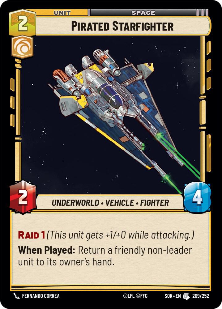 Pirated Starfighter Uncommon Spark of Rebellion 209/252 NM (Back)