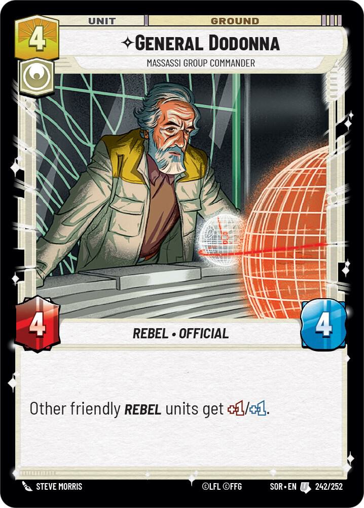General Dodonna - Massassi Group Commander Uncommon Spark of Rebellion 242/252 NM (Back)