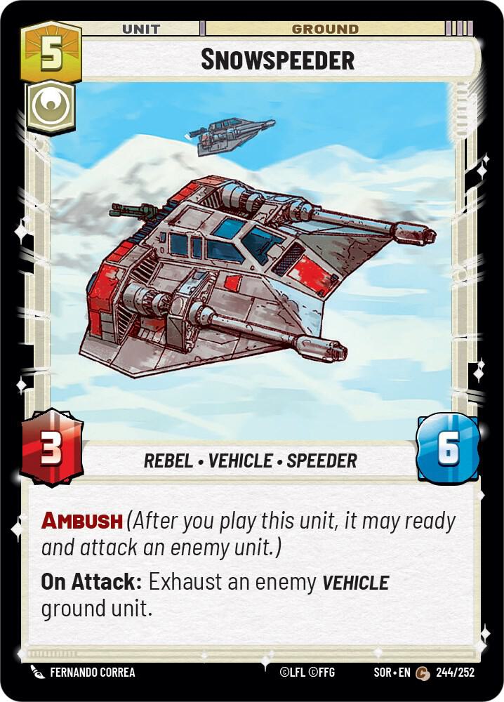 Snowspeeder Common Spark of Rebellion 244/252 NM (Back)