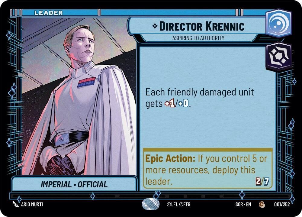 Director Krennic - Aspiring to Authority Common Spark of Rebellion 001/252 NM