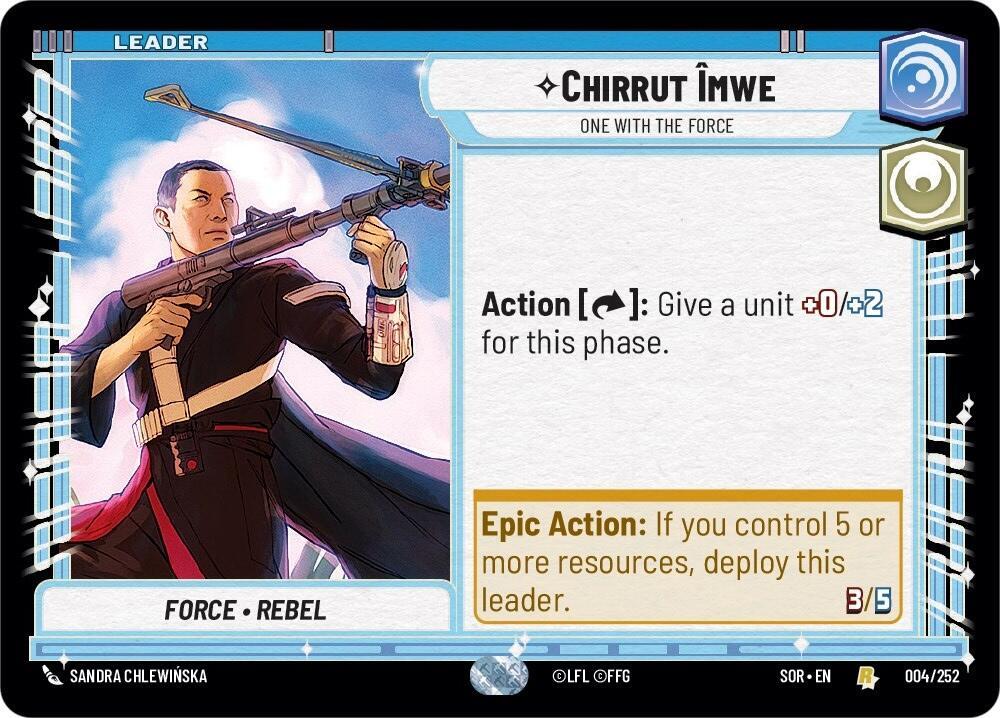 Chirrut Imwe - One With The Force Rare Spark of Rebellion 004/252 NM