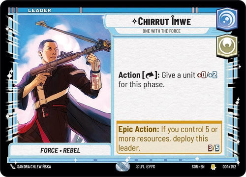 Chirrut Imwe - One With The Force Rare Spark of Rebellion 004/252 NM