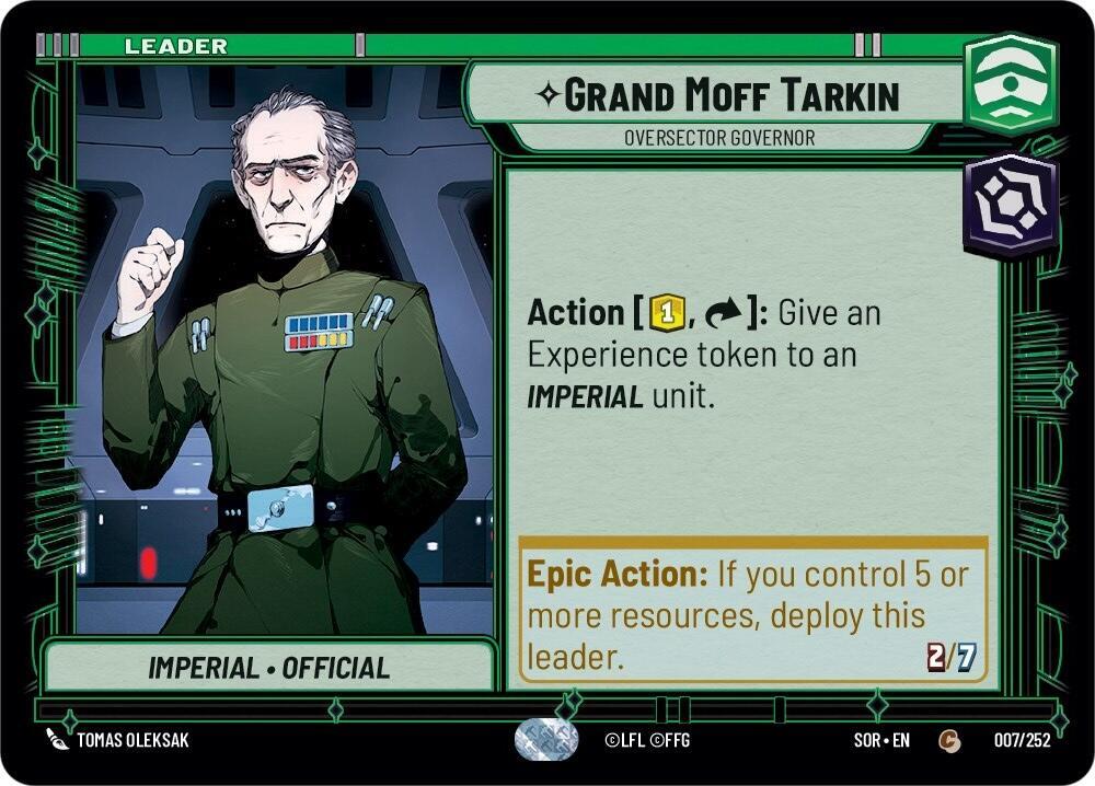 Grand Moff Tarkin - Oversector Governor Common Spark of Rebellion 007/252 NM