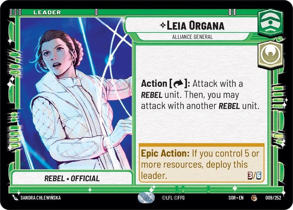 Leia Organa - Alliance General Common Spark of Rebellion 009/252 NM