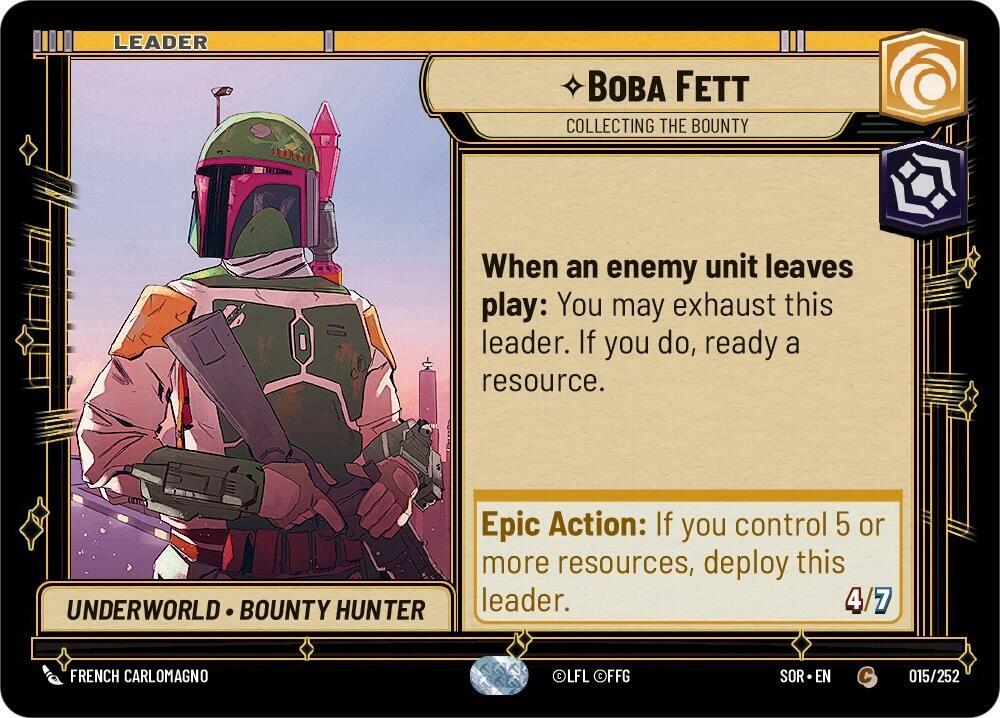 Boba Fett - Collecting the Bounty Common Spark of Rebellion 015/252 NM