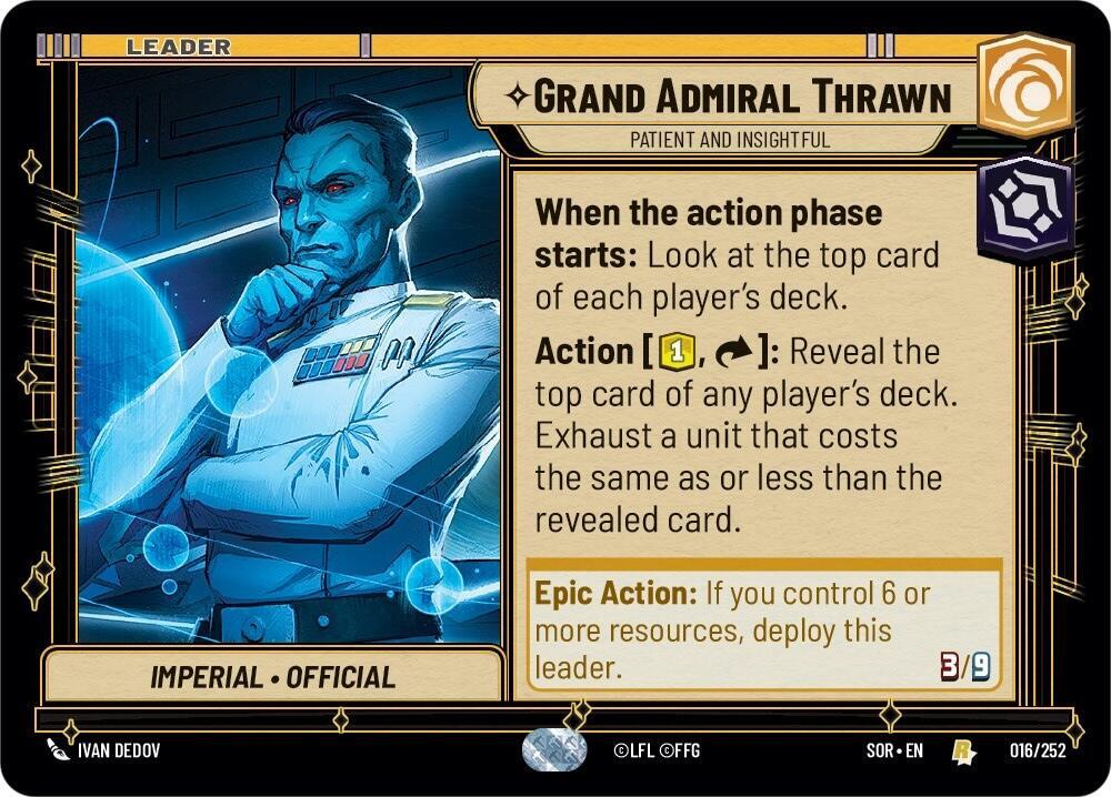 Grand Admiral Thrawn - Patient and Insightful Rare Spark of Rebellion 016/252 NM