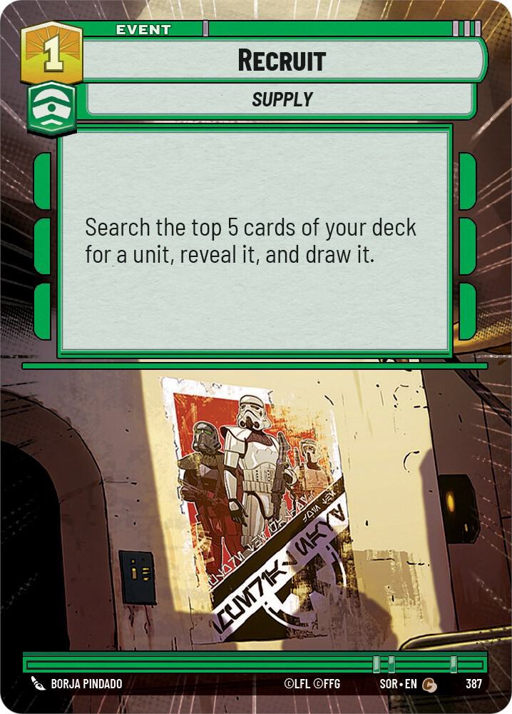 Recruit (Hyperspace) Common Spark of Rebellion 387 NM (Back)