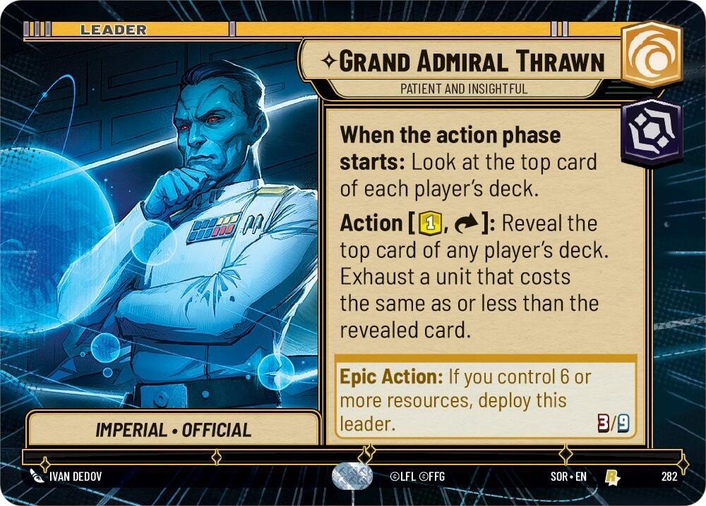 Grand Admiral Thrawn - Patient and Insightful (Hyperspace) Rare Spark of Rebellion 282 NM