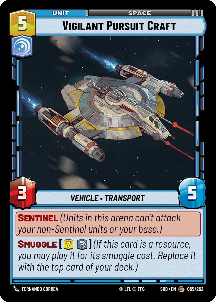 Vigilant Pursuit Craft Common Shadows of the Galaxy 065/262 NM (Back)