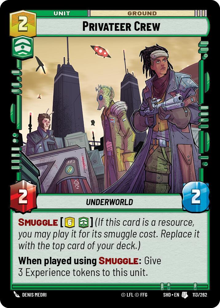 Privateer Crew Uncommon Shadows of the Galaxy 113/262 NM (Back)