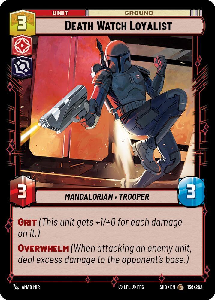 Death Watch Loyalist Common Shadows of the Galaxy 136/262 NM (Back)