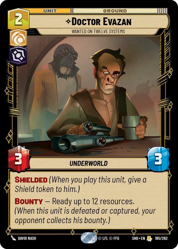 Doctor Evazan - Wanted on Twelve Systems Rare Shadows of the Galaxy 185/262 NM (Back)