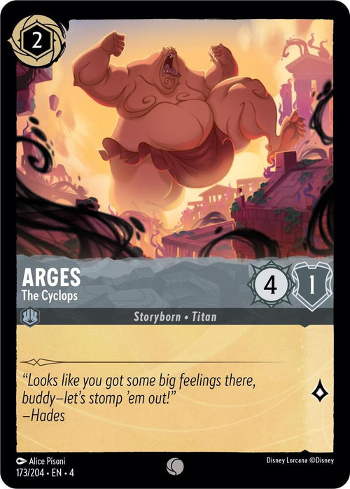 Arges - The Cyclops Common Ursula's Return 173/204 NM (Back)