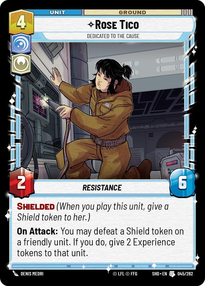 Rose Tico - Dedicated to the Cause Uncommon Shadows of the Galaxy 045/262 NM (Back)