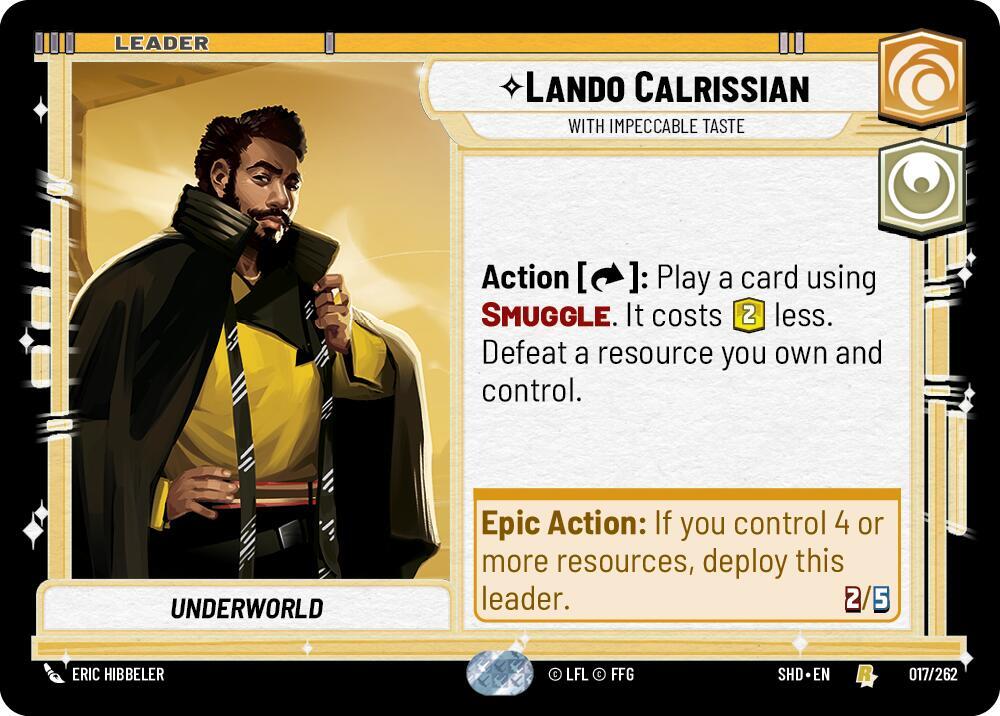 Lando Calrissian - With Impeccable Taste Rare Shadows of the Galaxy 017/262 NM