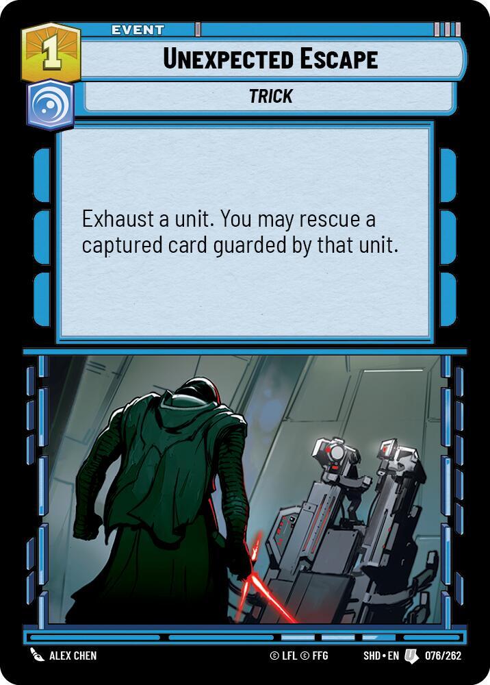 Unexpected Escape Uncommon Shadows of the Galaxy 076/262 NM (Back)
