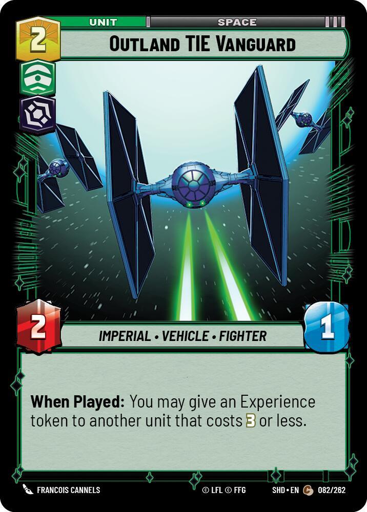 Outland TIE Vanguard Common Shadows of the Galaxy 082/262 NM (Back)