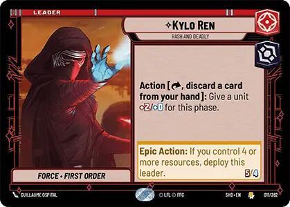 Kylo Ren - Rash and Deadly Rare Shadows of the Galaxy 011/262 NM