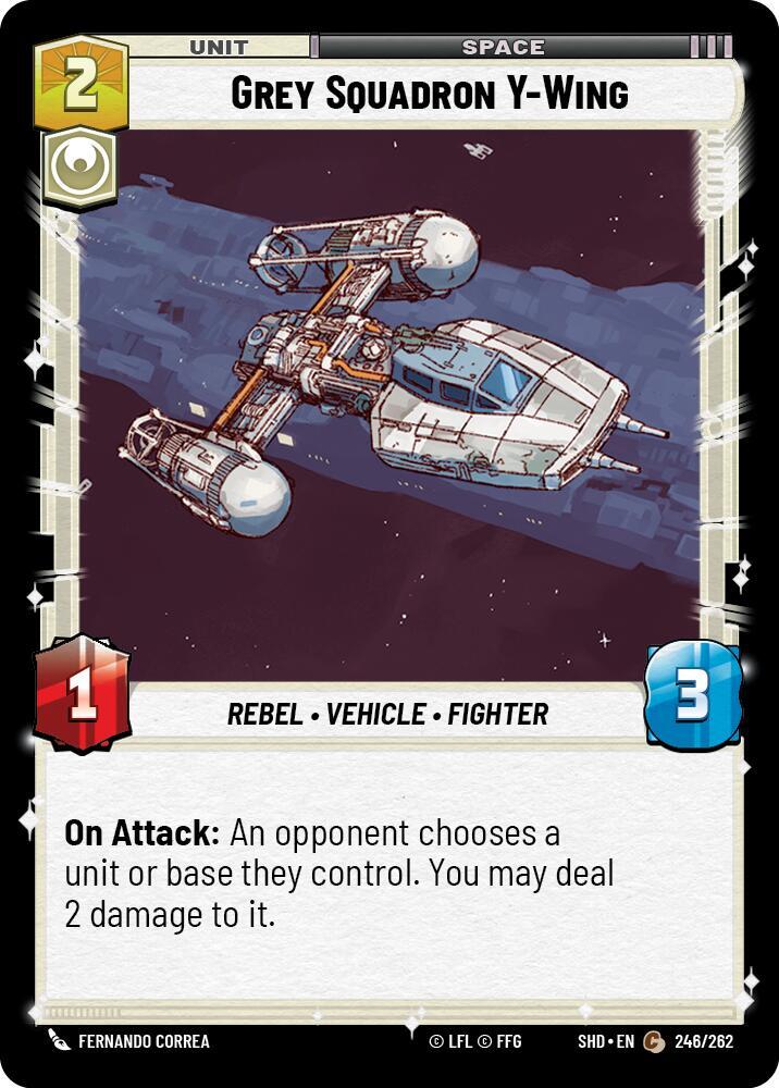 Grey Squadron Y-Wing Common Shadows of the Galaxy 246/262 NM (Back)