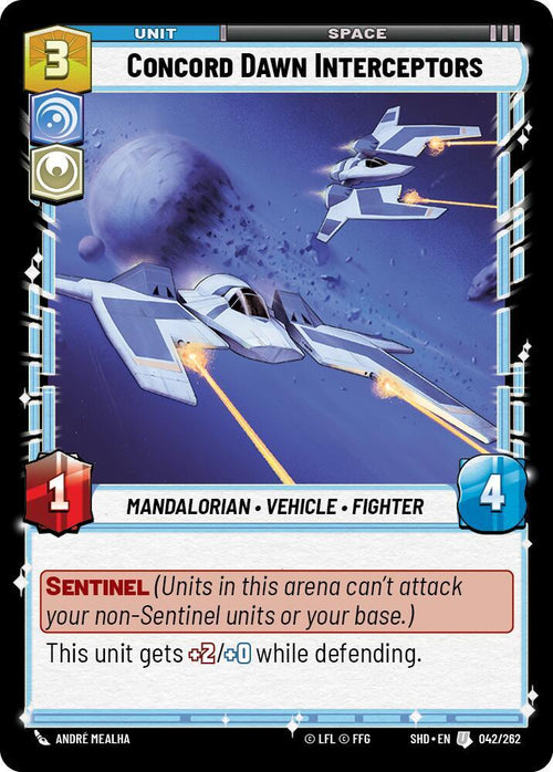Concord Dawn Interceptors Uncommon Shadows of the Galaxy 042/262 NM (Back)