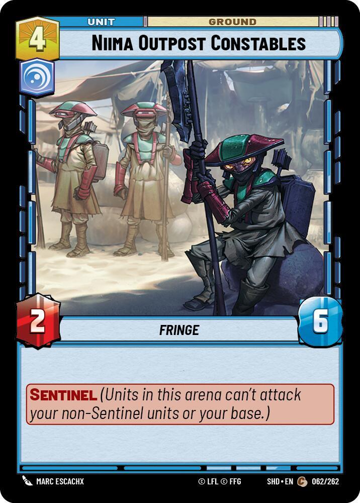 Niima Outpost Constables Common Shadows of the Galaxy 062/262 NM (Back)
