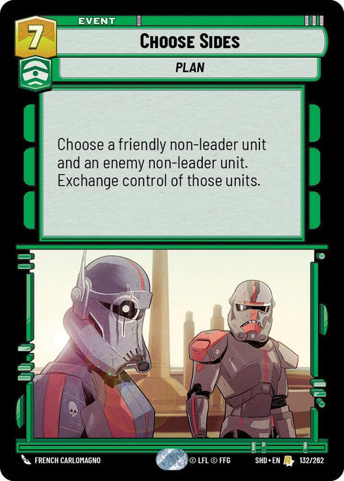 Choose Sides Rare Shadows of the Galaxy 132/262 NM (Back)