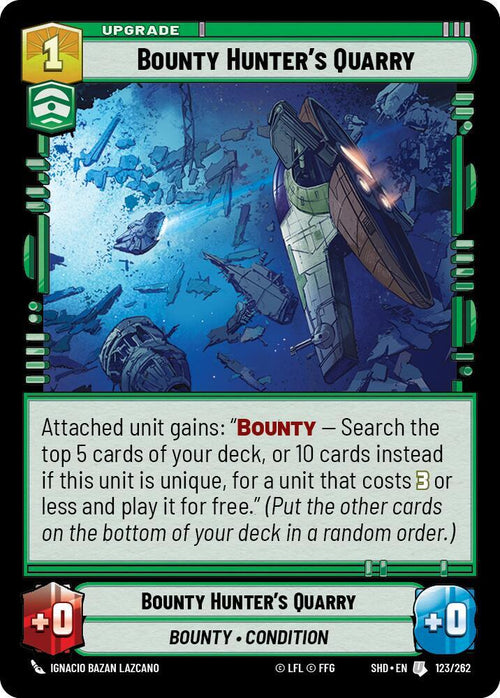 Bounty Hunter's Quarry Uncommon Shadows of the Galaxy 123/262 NM (Back)