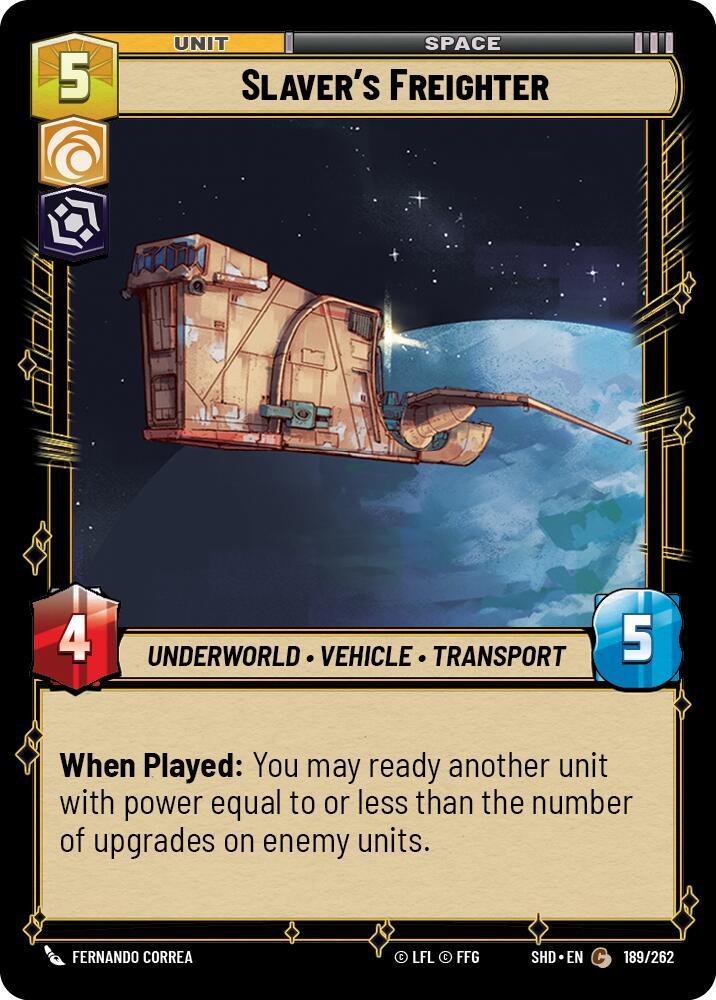 Slaver's Freighter Common Shadows of the Galaxy 189/262 NM (Back)
