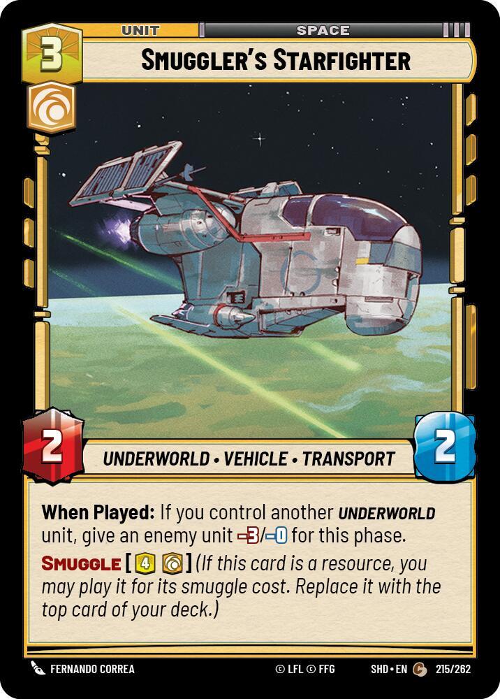 Smuggler's Starfighter Common Shadows of the Galaxy 215/262 NM (Back)