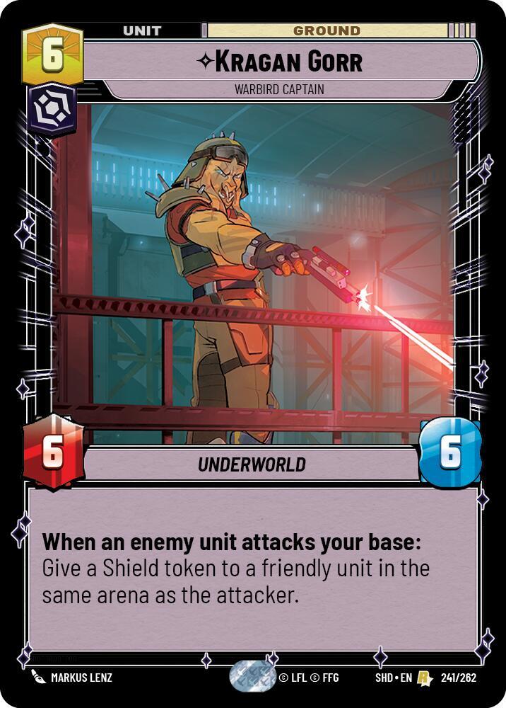 Kragan Gorr - Warbird Captain Rare Shadows of the Galaxy 241/262 NM (Back)
