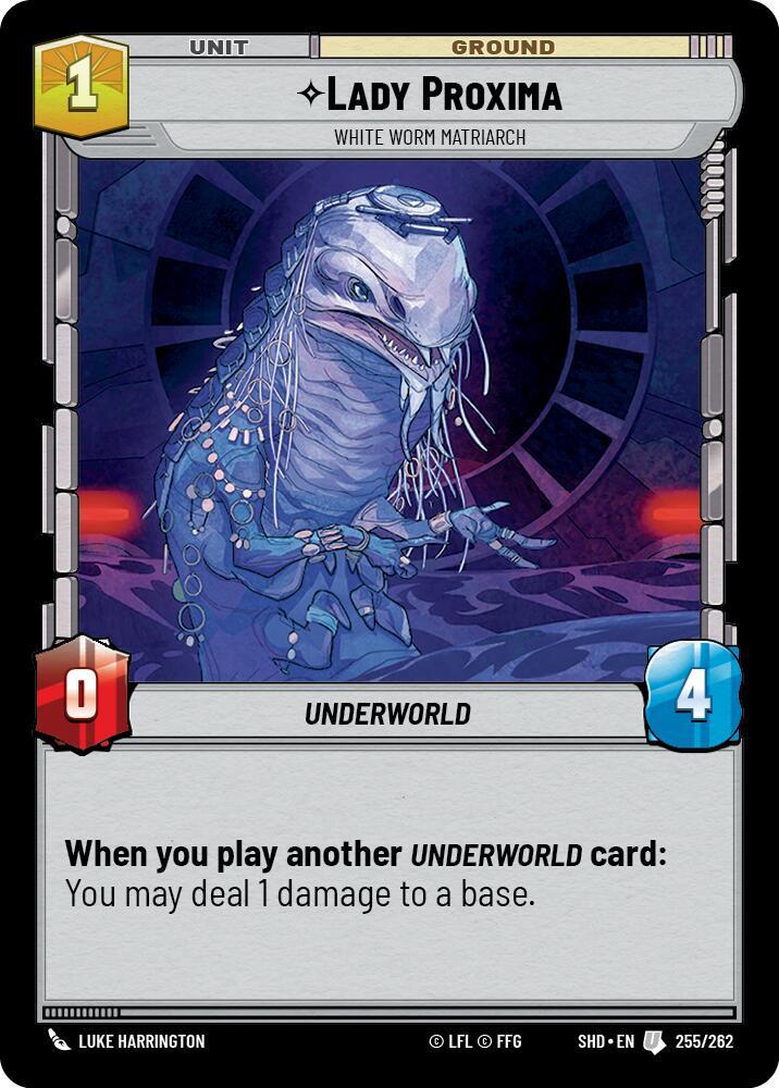 Lady Proxima - White Worm Matriarch Uncommon Shadows of the Galaxy 255/262 NM (Back)