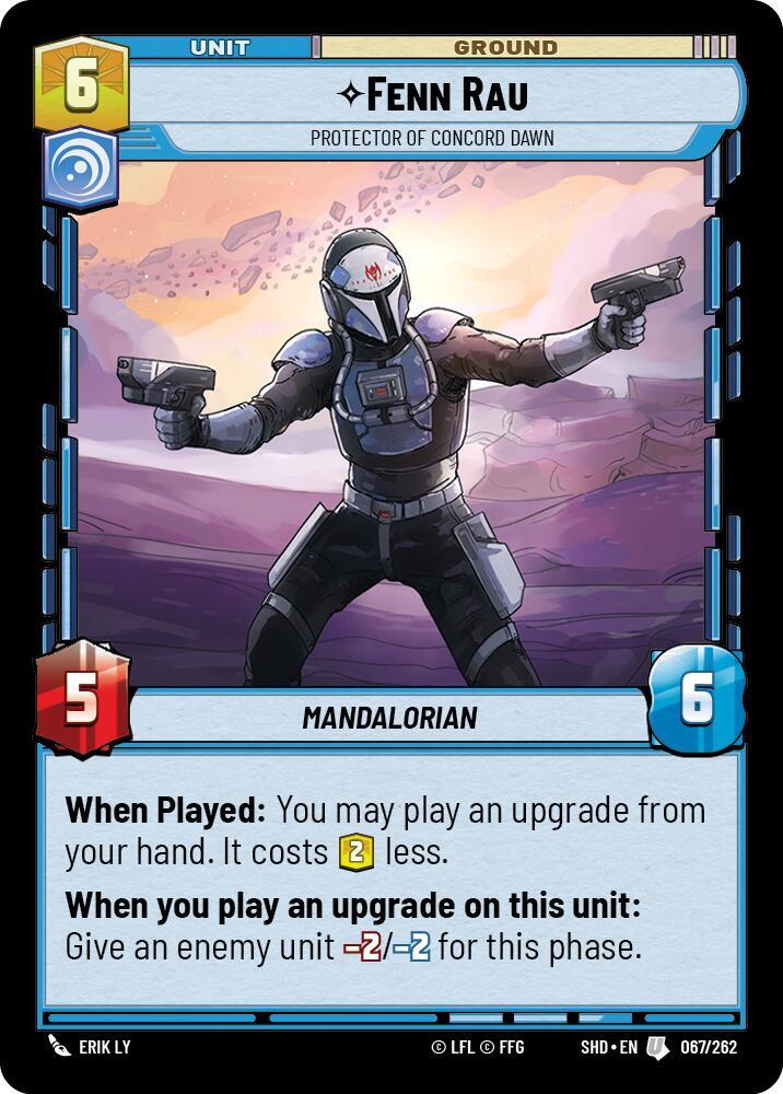 Fenn Rau - Protector of Concord Dawn Uncommon Shadows of the Galaxy 067/262 NM (Back)