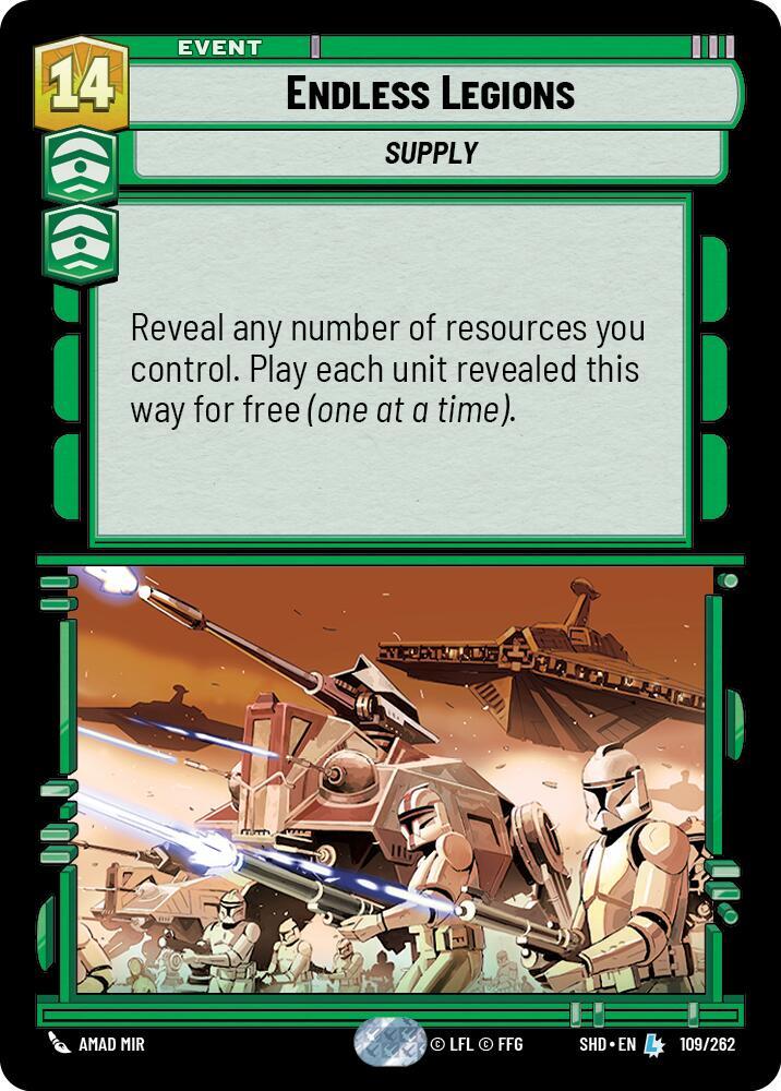 Endless Legions Legendary Shadows of the Galaxy 109/262 NM (Back)