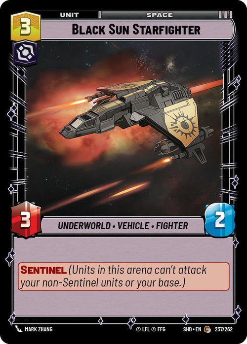 Black Sun Starfighter Common Shadows of the Galaxy 237/262 NM (Back)