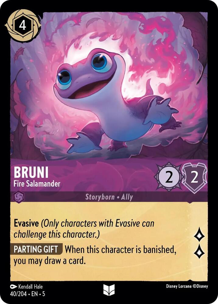 Bruni - Fire Salamander Uncommon Shimmering Skies 40/204 NM (Back)
