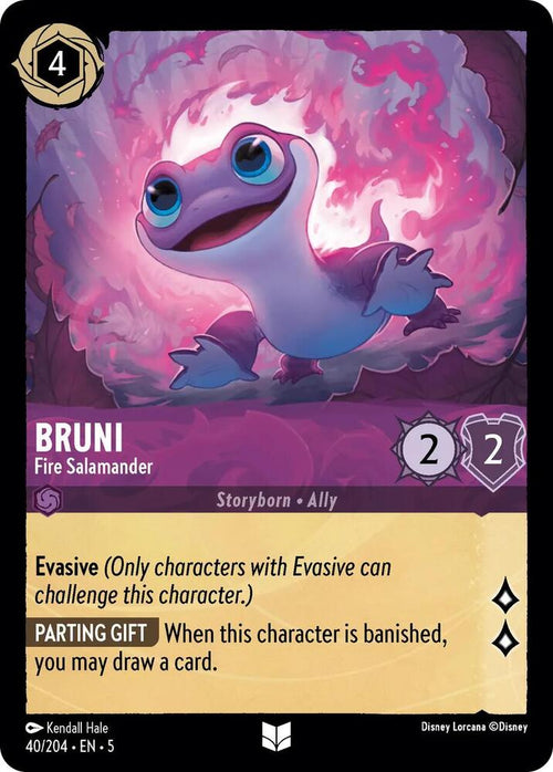 Bruni - Fire Salamander Uncommon Shimmering Skies 40/204 NM (Back)