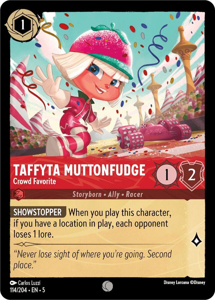 Taffyta Muttonfudge - Crowd Favorite Common Shimmering Skies 114/204 NM (Back)