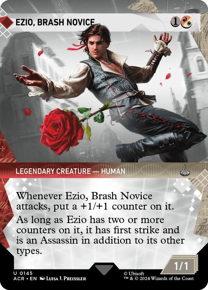Ezio, Brash Novice (Showcase) U Universes Beyond: Assassin's Creed 145 NM (Back)