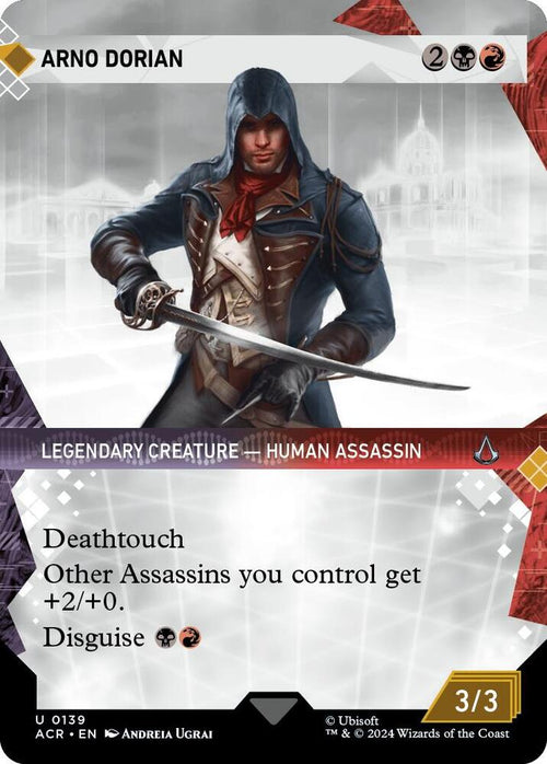 Arno Dorian (Showcase) U Universes Beyond: Assassin's Creed 139 NM (Back)