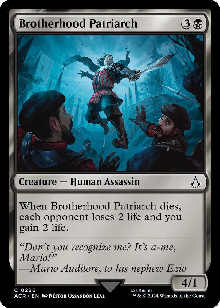 Brotherhood Patriarch C Universes Beyond: Assassin's Creed 286 NM (Back)