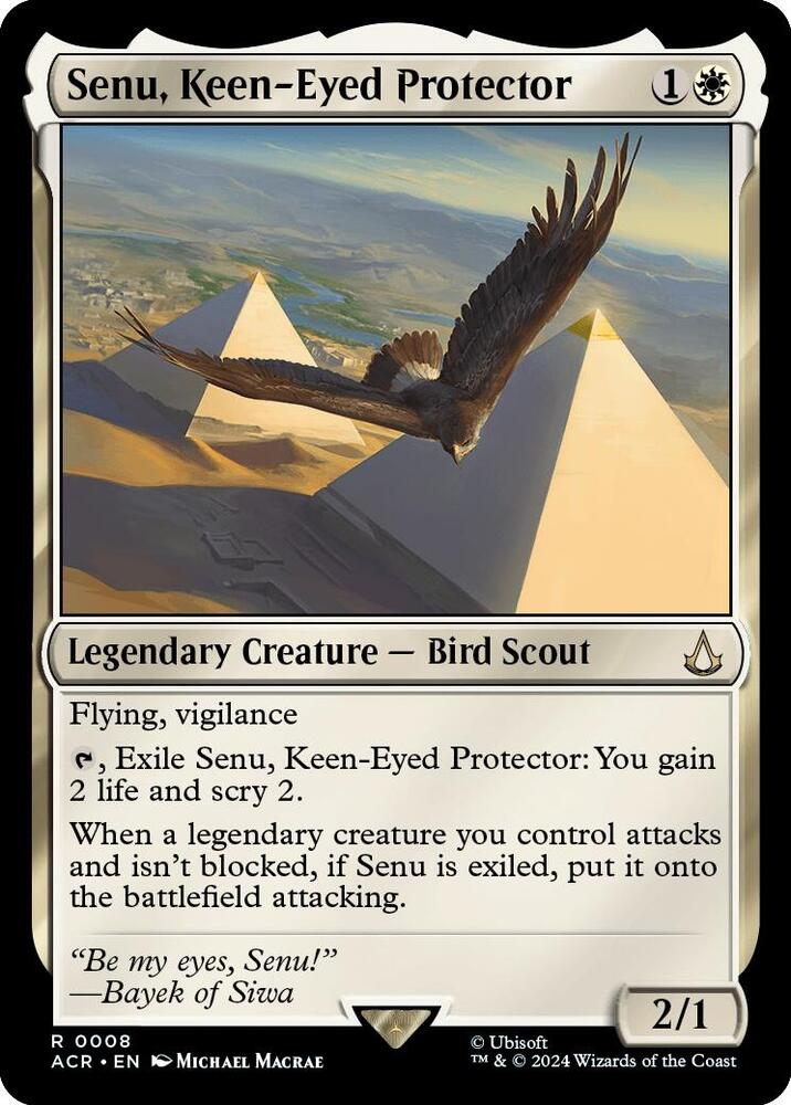 Senu, Keen-Eyed Protector R Universes Beyond: Assassin's Creed 8 NM (Back)