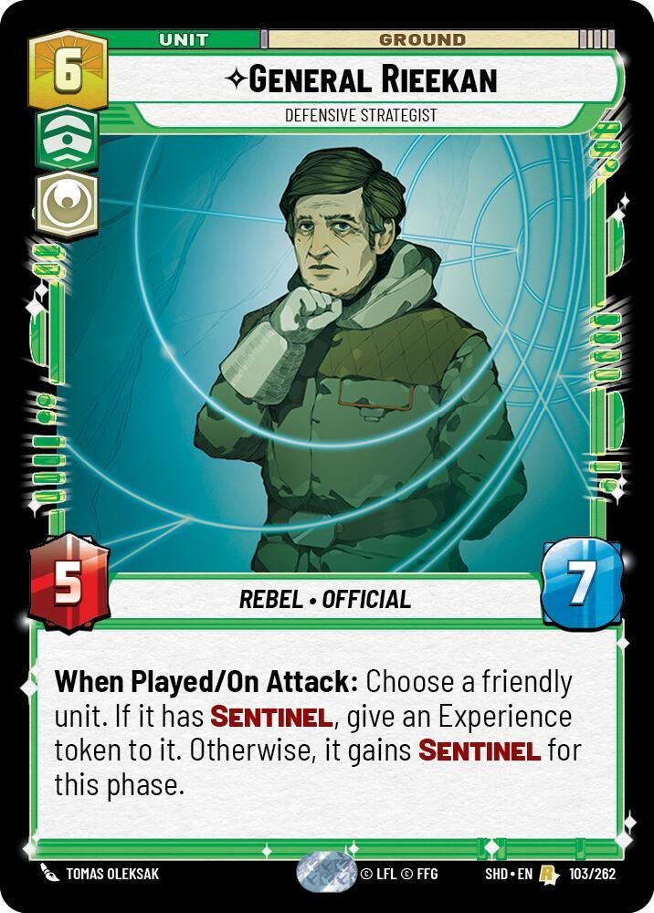General Rieekan - Defensive Strategist Rare Shadows of the Galaxy 103/262 NM (Back)